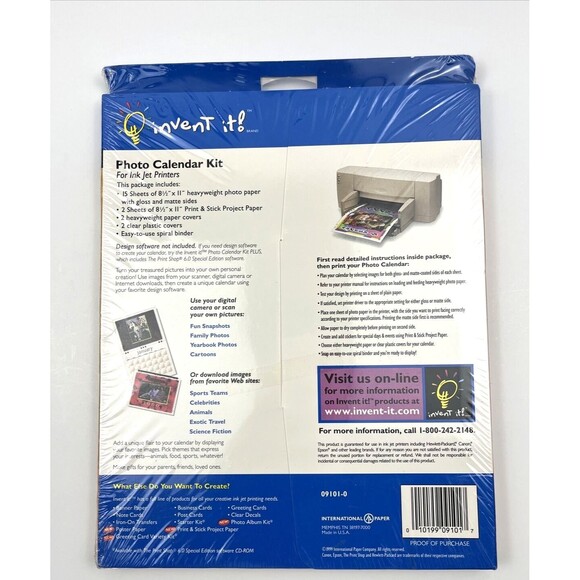Photo Calendar Kit Invent It! Create Your Own For Ink Jet Printers  Unopened NEW - Picture 2 of 4
